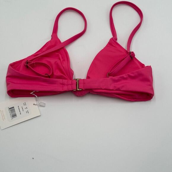 Andie Swim Bikini Top Women's XS NWT The Santorini Knot Front Pink Rouge - Picture 6 of 8